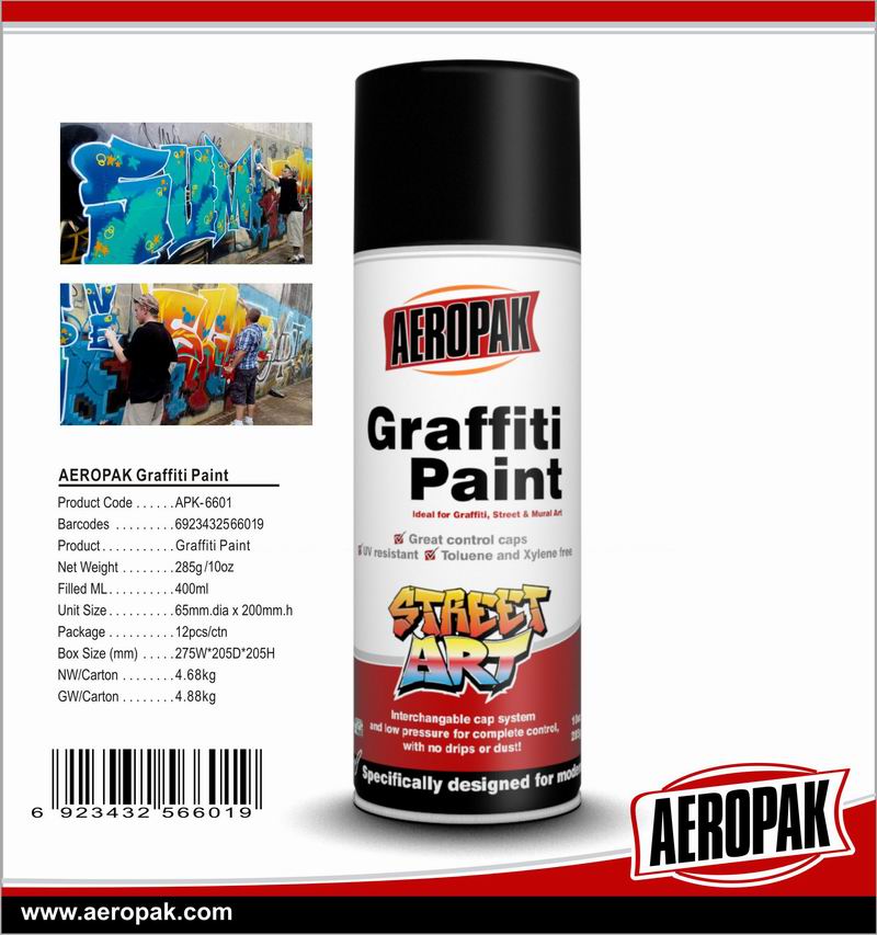 Pintura de rociado de graffiti permanente colorida sobre lienzo
